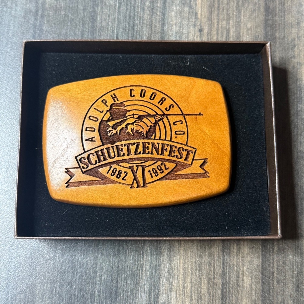 Adolph Coors Schuetzenfest Belt Buckle Herrett's Twin‎ Falls Idaho 1982-1992